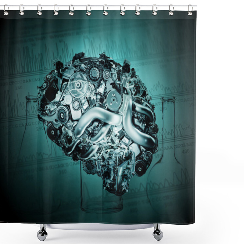 Personality  Artificial Brain Built With Mechanical Parts Shower Curtains