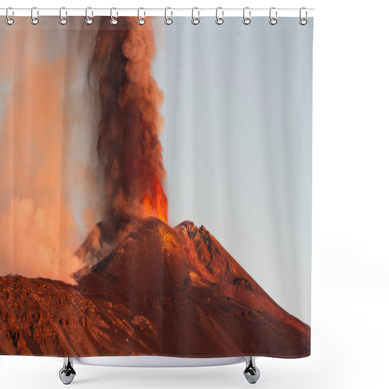 Personality  Mount Etna Eruption And Lava Flow Shower Curtains