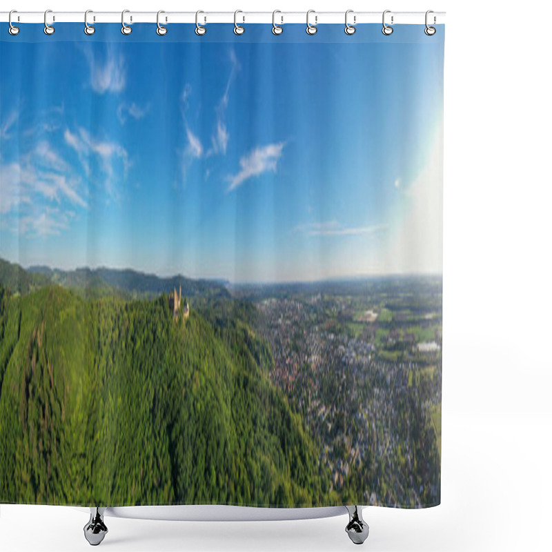 Personality  DefaultPanoramic Aerial View Of The German Town Bensheim In Summer Shower Curtains