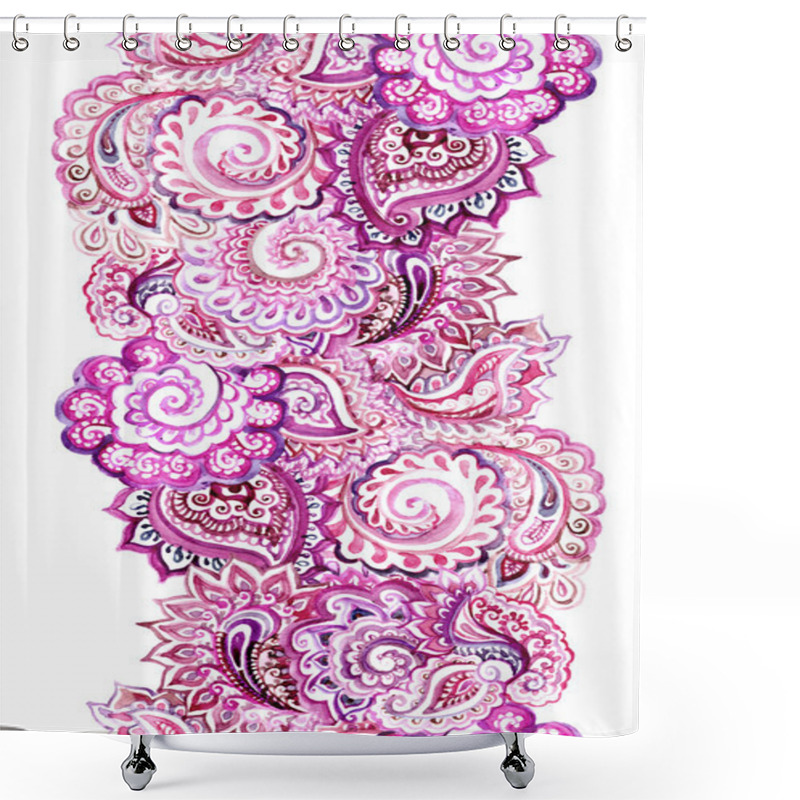 Personality  Seamless Ornamental Border Edging With Arabic Ornament Shower Curtains