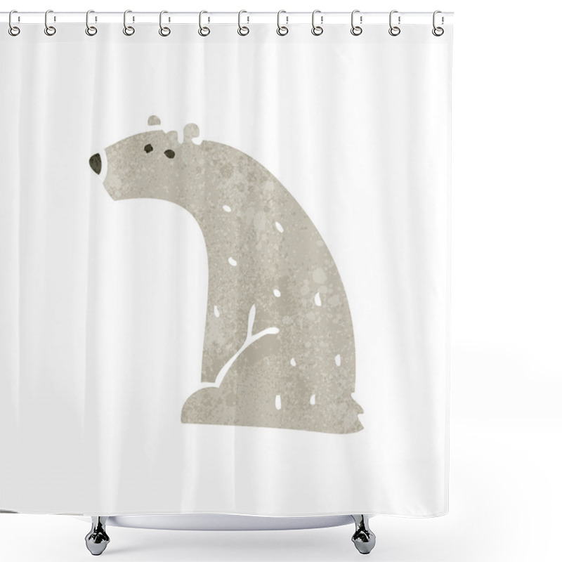 Personality  Retro Cartoon Polar Bear Shower Curtains