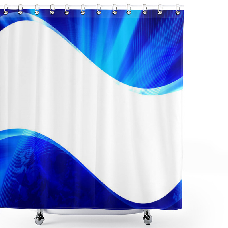 Personality  Blue Dynamic Earth Layout Shower Curtains