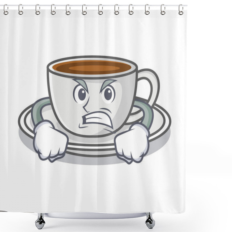 Personality  Angry Coffee Character Cartoon Style Shower Curtains