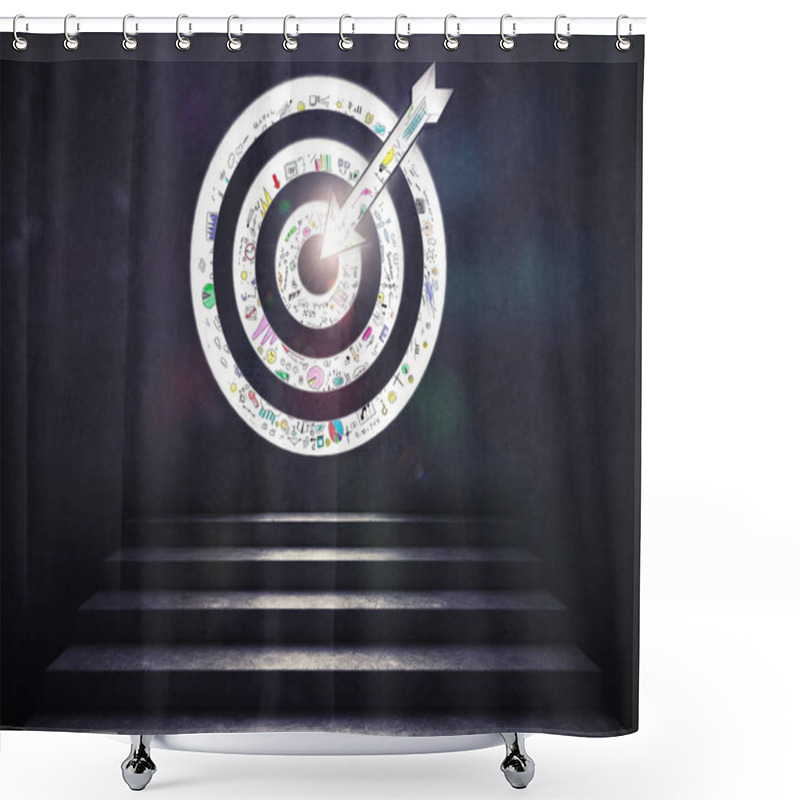 Personality  Stairs Up To A Target With The Arrow Shower Curtains