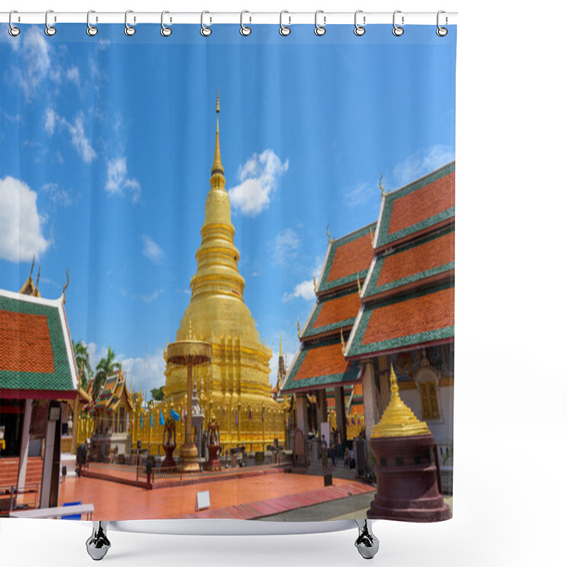 Personality  Wat Phra That Hariphunchai With Blue Sky In Lamphun Province, Th Shower Curtains