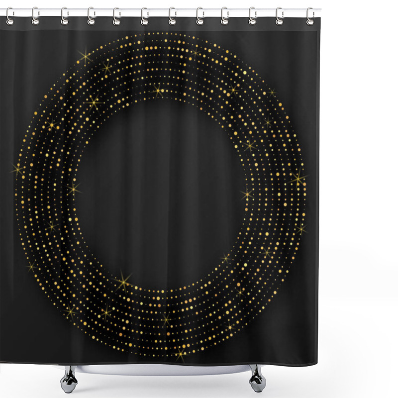 Personality  Abstract Gold Glowing Halftone Dotted Background Shower Curtains