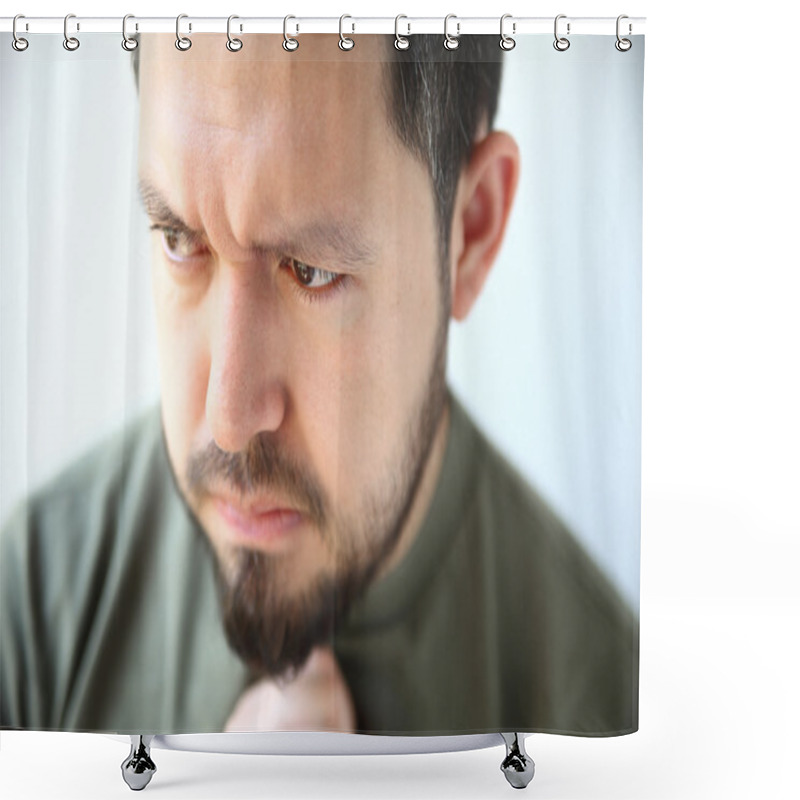 Personality  Man With Heartburn Discomfort Shower Curtains