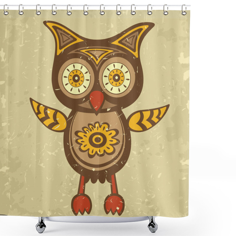 Personality  Decorative Retro Style Owl Shower Curtains