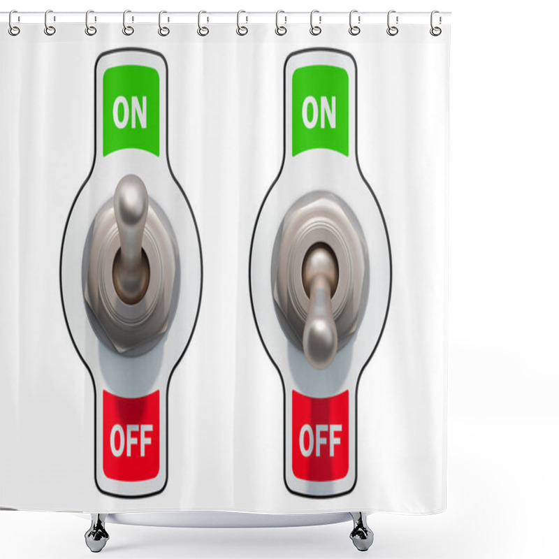 Personality  Toggle Switches On And Off, 3D Rendering Shower Curtains