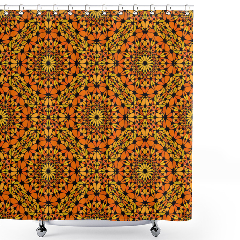 Personality  Seamless Abstract Oriental Floral Petal Pattern Background Design Shower Curtains