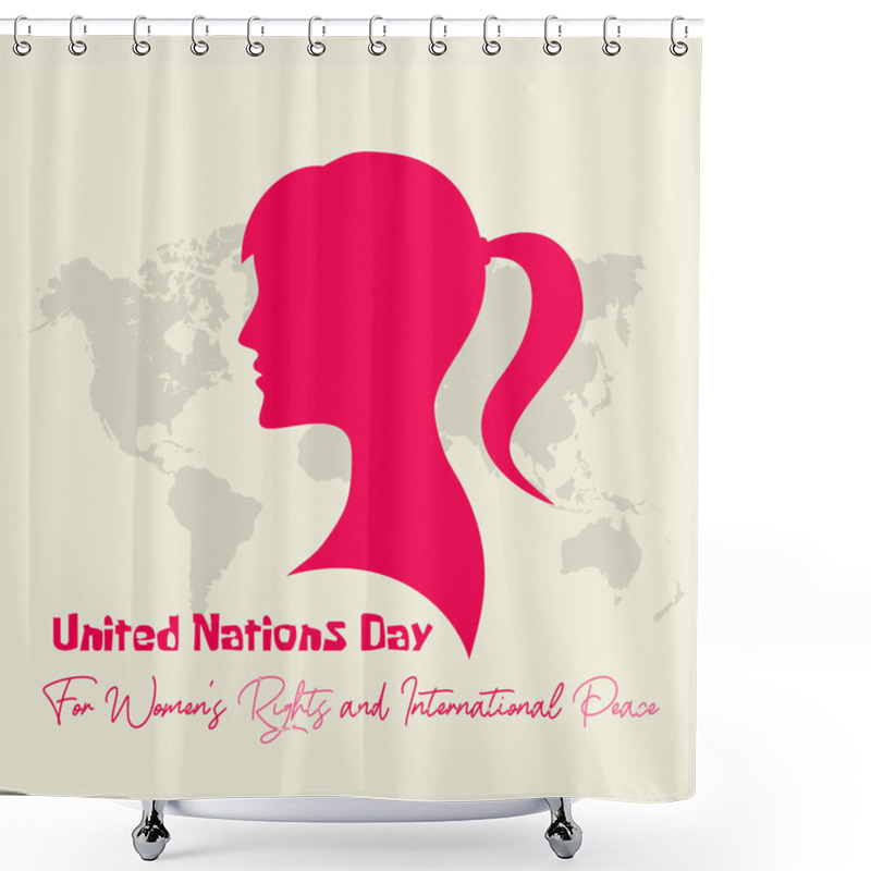 Personality  United Nations Day For Women's Right And International Peace, A Silhouette Woman With Pigtails Shower Curtains