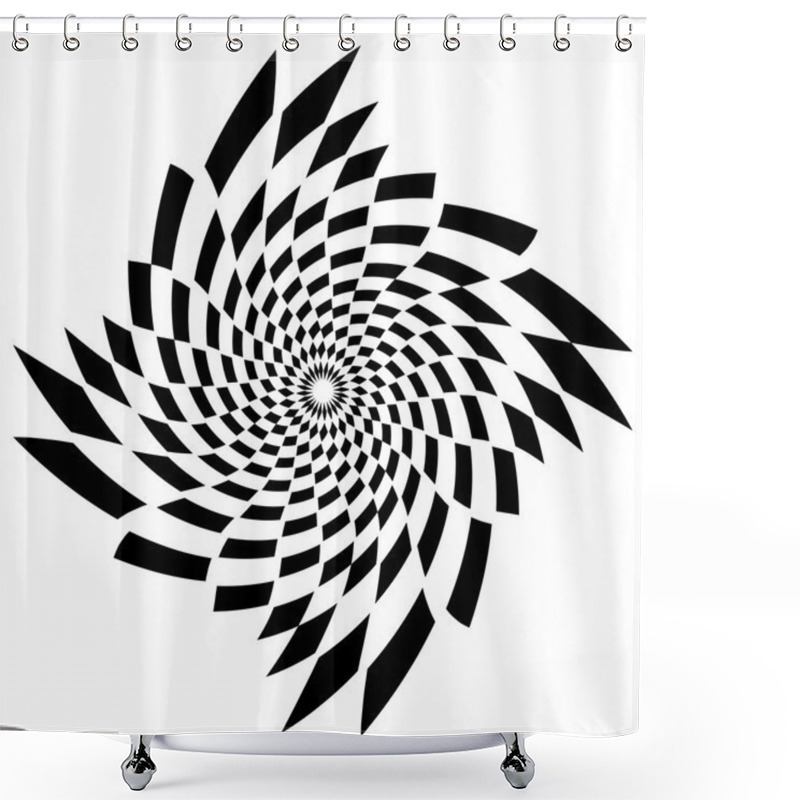 Personality  Abstract Spiral Vortex Element. Shower Curtains