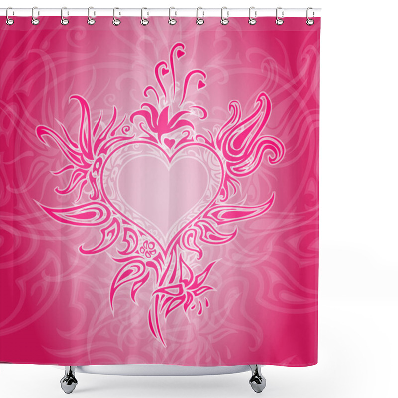 Personality  Vector Background With Abstract Heart. Shower Curtains