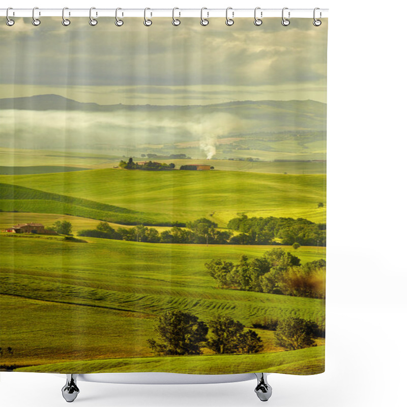 Personality  Green Hills In Tuscany Shower Curtains