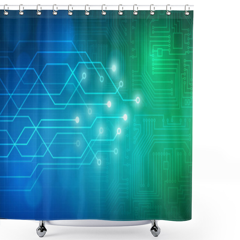 Personality  Abstract Technology Circuit Board Vector Background Shower Curtains