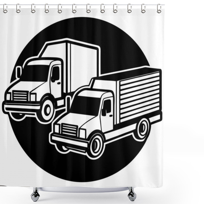 Personality  Cartoon Delivery Truck Illustration Shower Curtains