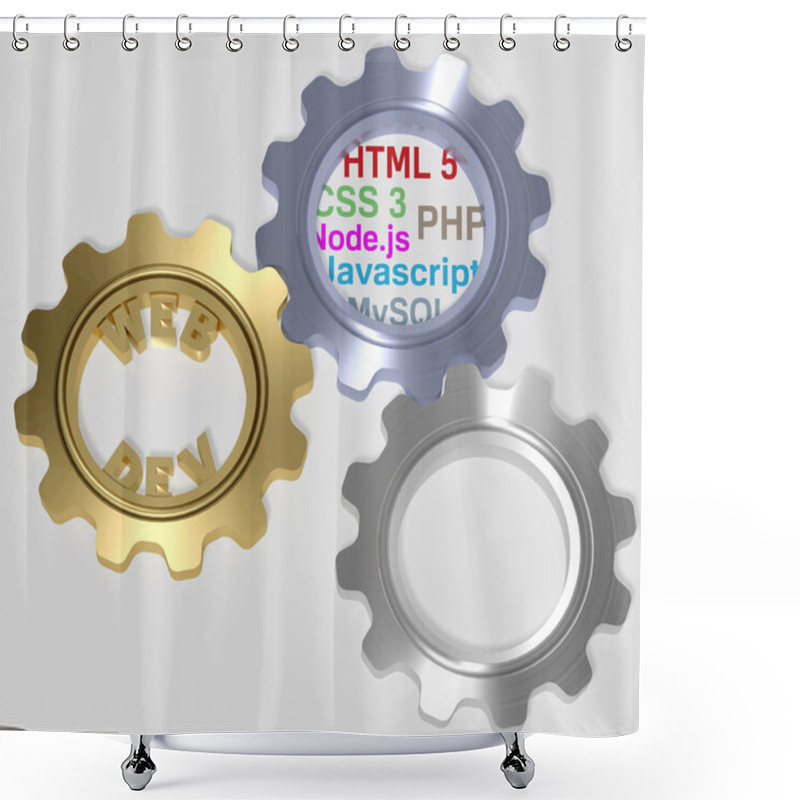 Personality  Webdev PHP HTML SQL CSS Gears Shower Curtains