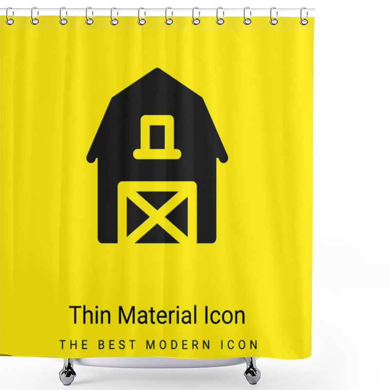 Personality  Barn Minimal Bright Yellow Material Icon Shower Curtains