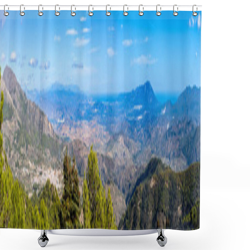 Personality  Panoramic View On Pine Forest On Hiking Trail To Peak Torrecilla, Sierra De Las Nieves National Park, Andalusia, Spain Shower Curtains