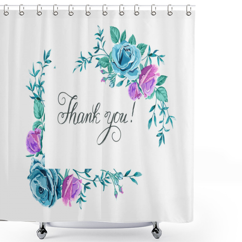 Personality  Thank You Card With Roses Shower Curtains