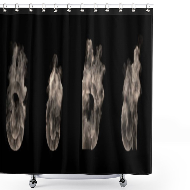 Personality  Artistic Halloween Smoke Font - Capital (uppercase) And Lowercase Letters C And D Made Of Dark Fog Isolated On Black, 3D Illustration Of Symbols Shower Curtains