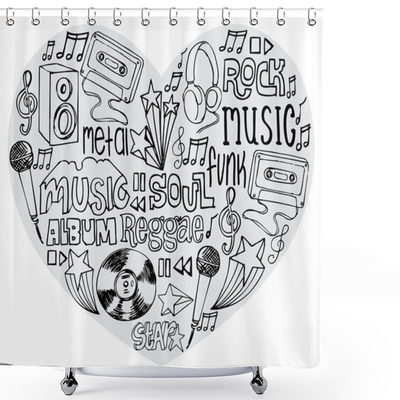 Personality  I Love Music Shower Curtains