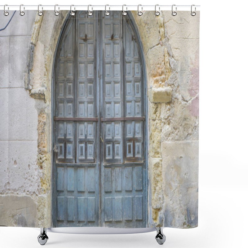 Personality  Vintage, Medieval Door Spanish City Of Segovia. Old Wooden Entrance. Ancient Architecture Shower Curtains