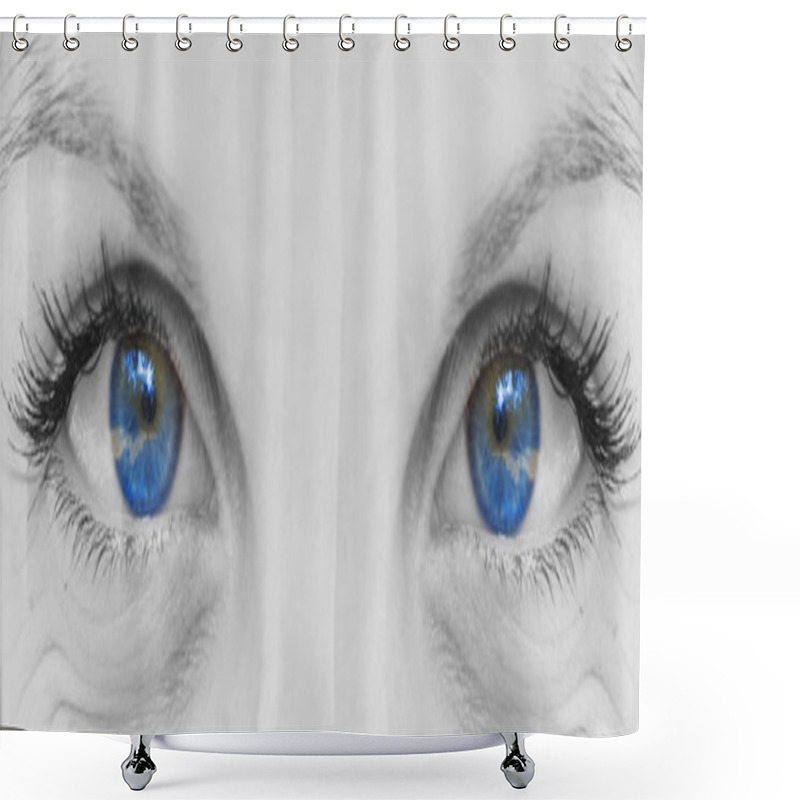 Personality  Blue Eyes Shower Curtains