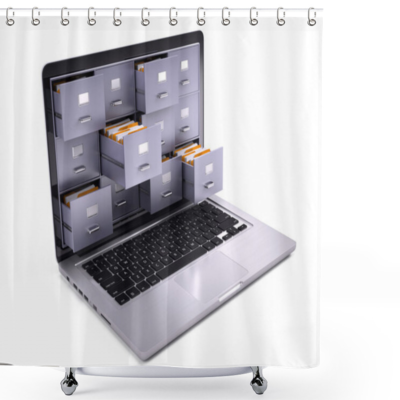 Personality  File Cabinets Inside Screen Of Laptop Shower Curtains