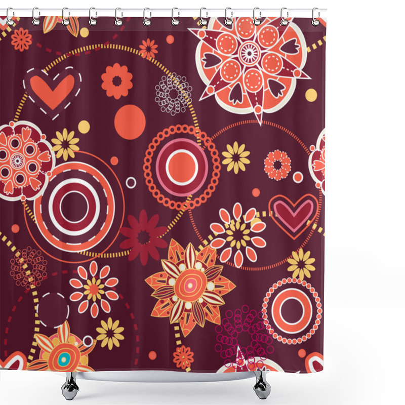 Personality  Seamless Floral Pattern Shower Curtains