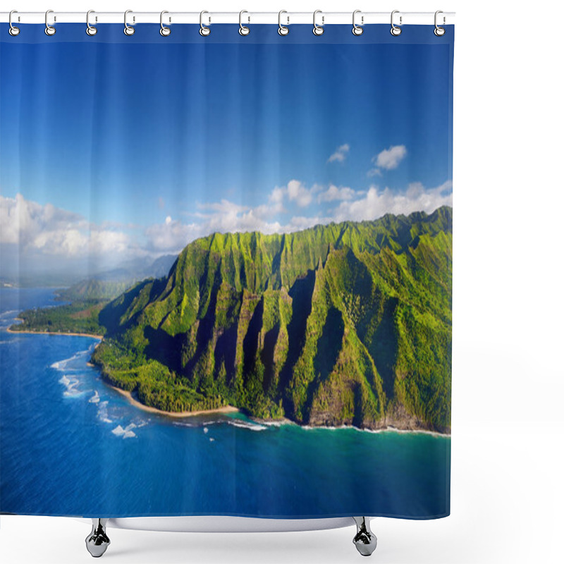 Personality  Aerial View Of Spectacular Na Pali Coast Shower Curtains