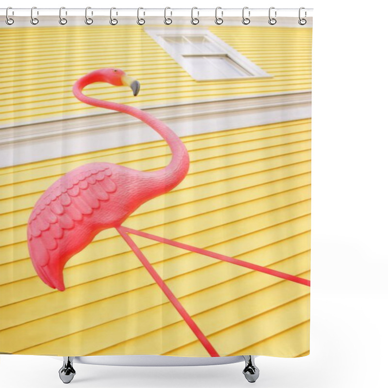 Personality  Pink Flamingo Yard Decoration Shower Curtains