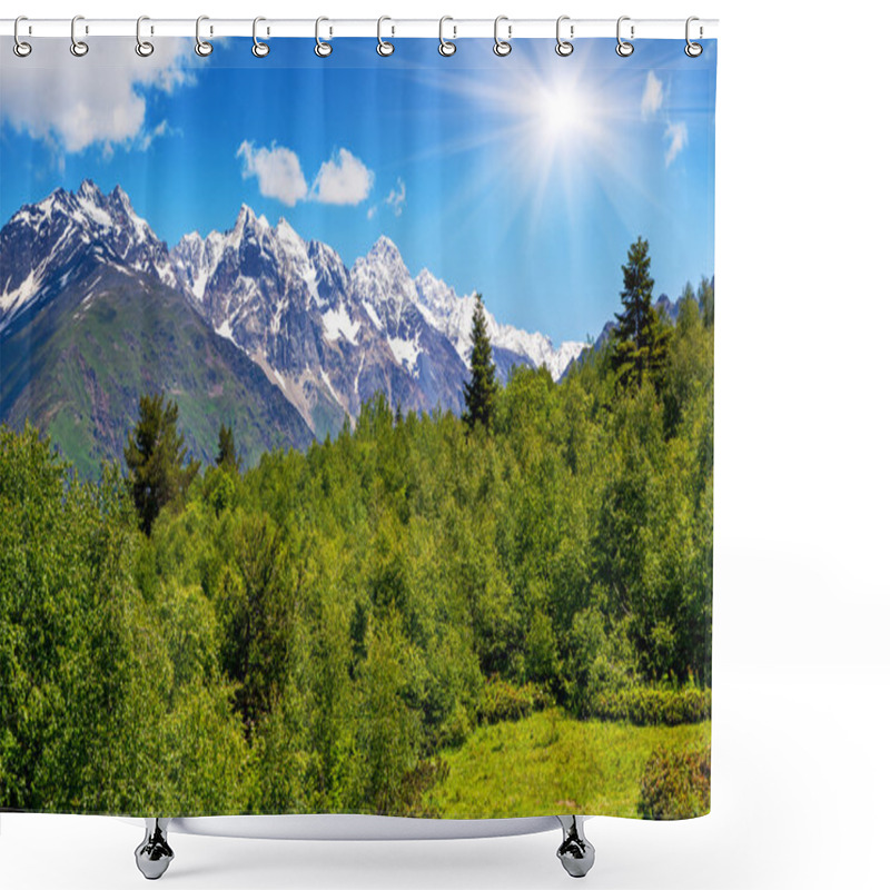 Personality  Sunny Day In The Mountains Shower Curtains