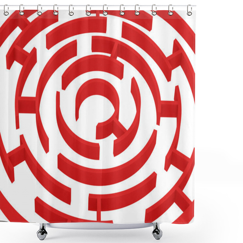 Personality  Red Labyrinth Shower Curtains