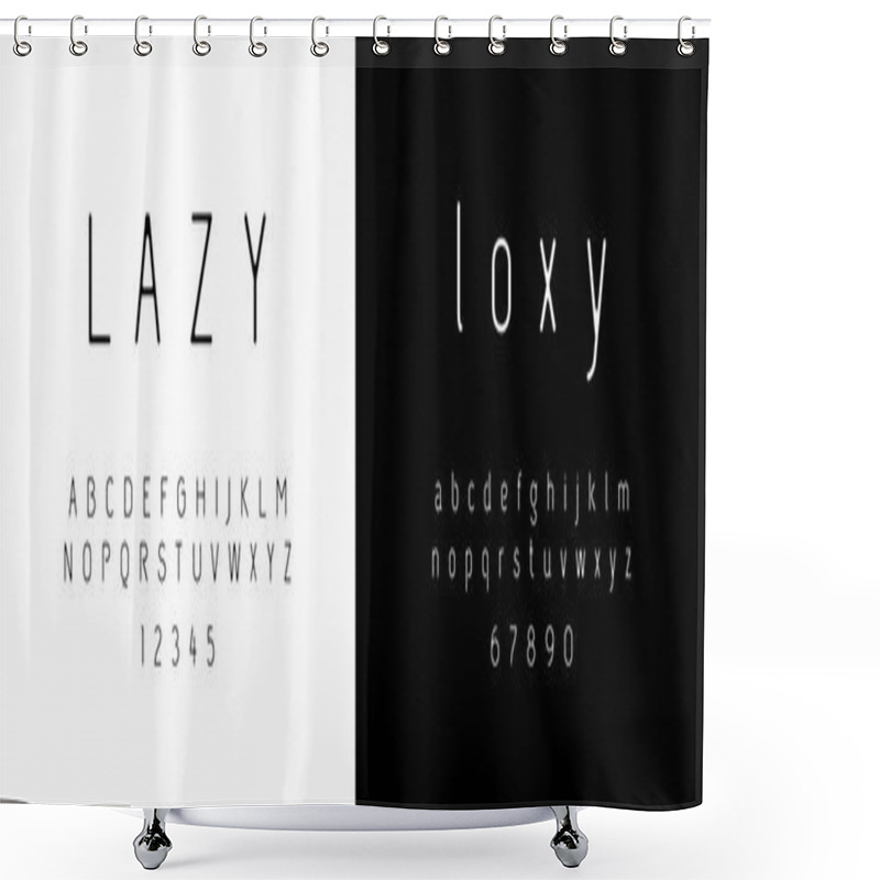 Personality  Fashion Modern Alphabet. Typography Font Uppercase, Lowercase And Numbers. Vector Illustrator Shower Curtains