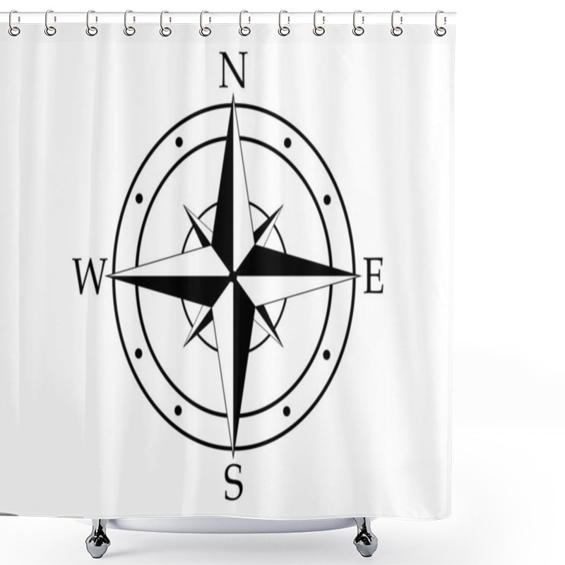 Personality  Compass Icon Vector On White Background Shower Curtains