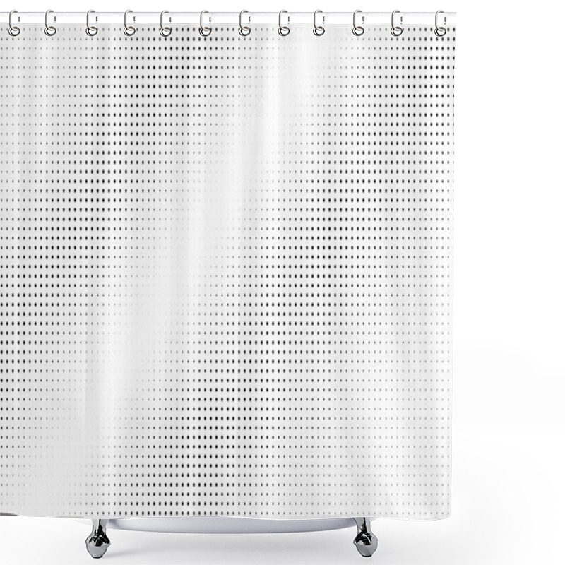 Personality  Black And White Halftone Vector Background. Diagonal Gradient On Regular Dotwork Texture. Sparse Dotted Halftone. Shower Curtains