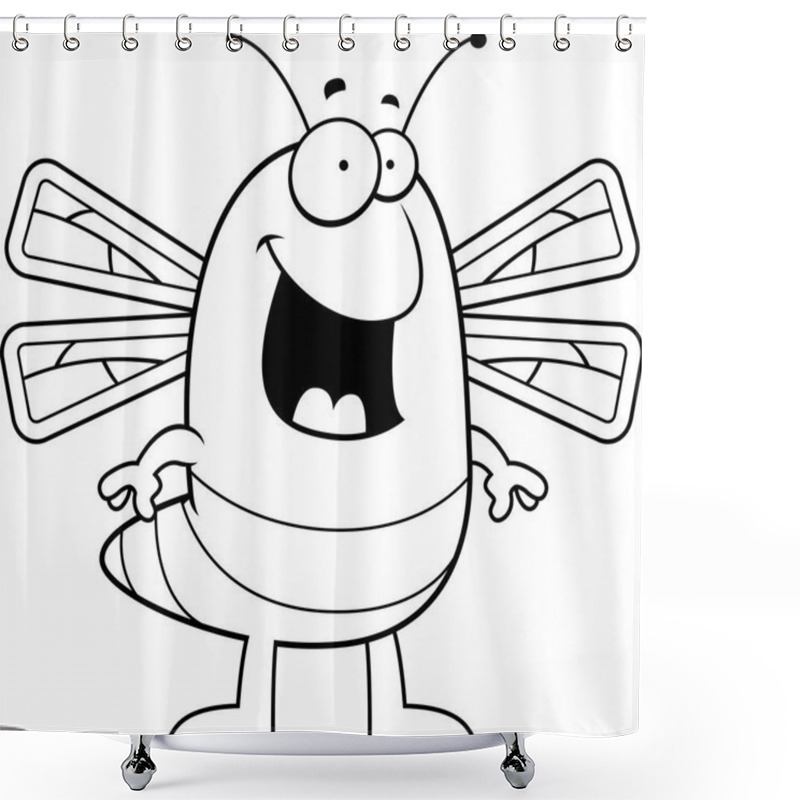 Personality  Cartoon Dragonfly Smiling Shower Curtains