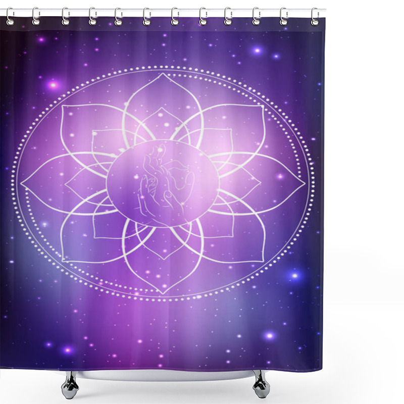 Personality   Hand Of  Buddha And Frame  Shower Curtains