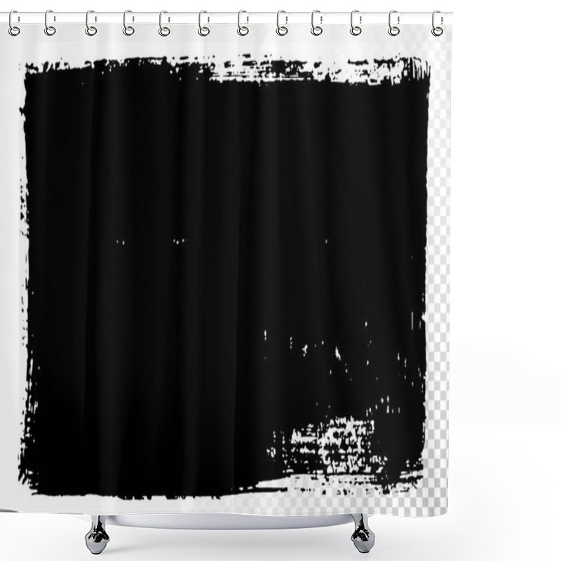 Personality  Rectangular Text Box. Vector Black Oil Stains Isolated On White. Hand Drawn Textured Design Elements. Shower Curtains