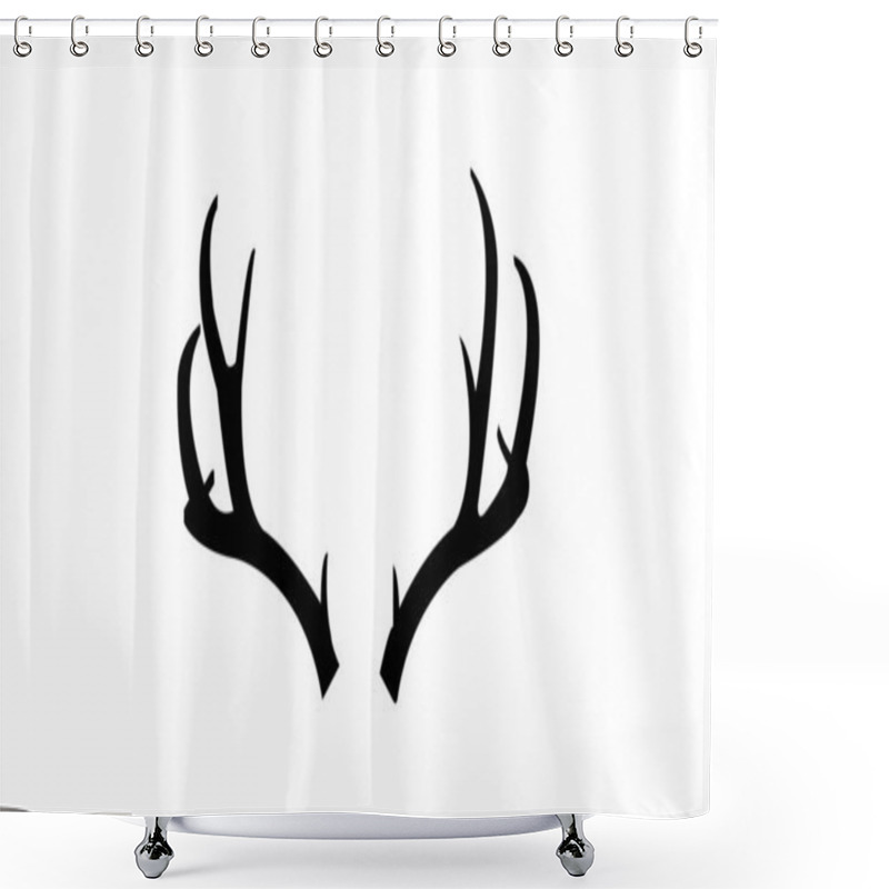 Personality  Reindeer Antlers  Nature-Inspired Silhouette Art Shower Curtains