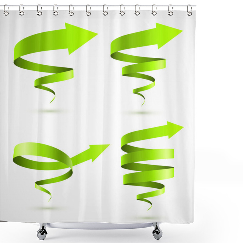 Personality  Set Of Green Spiral Arrows Shower Curtains