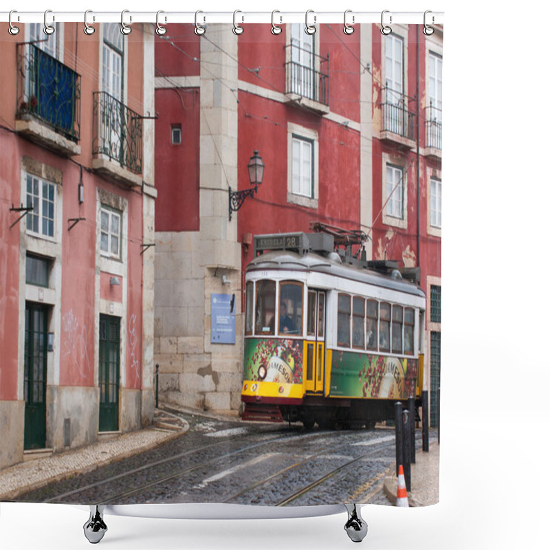 Personality  City Tram Shower Curtains