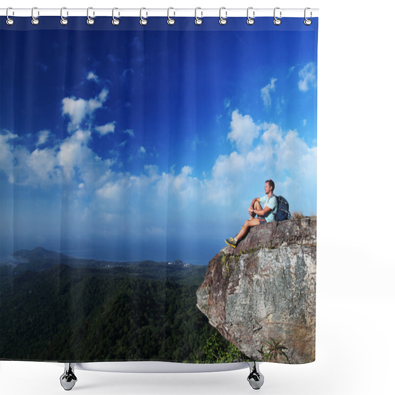 Personality  Hiker Shower Curtains