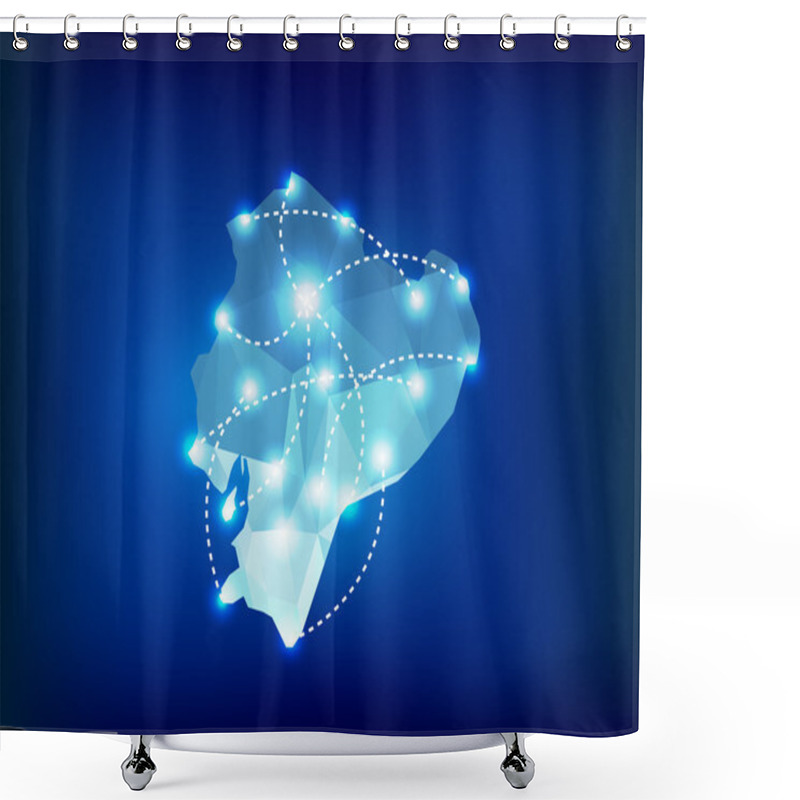 Personality  Ecuador Country Map Polygonal With Spot Lights Places Shower Curtains