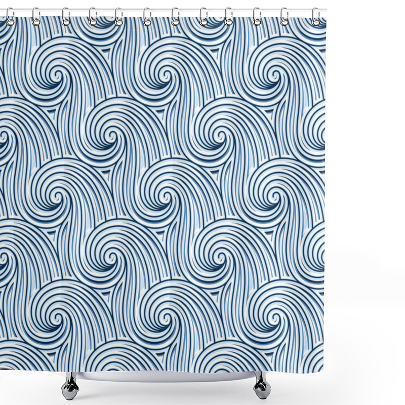 Personality  Swirly Waves Shower Curtains