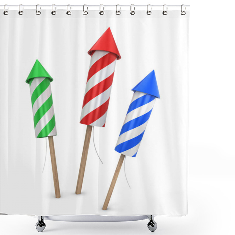 Personality  Three Fireworks Shower Curtains