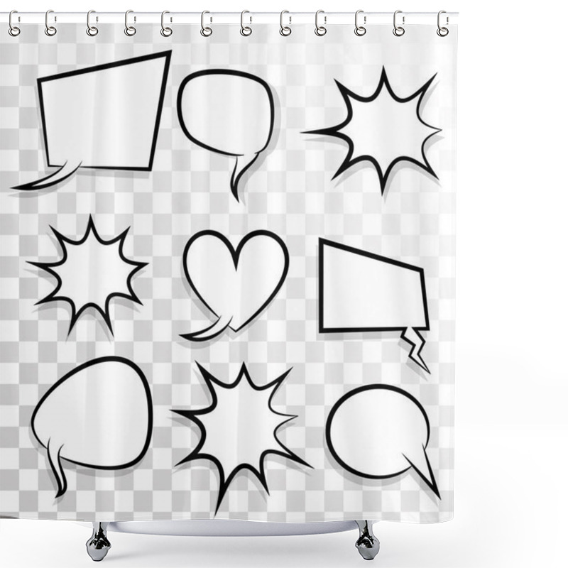 Personality  Empty Set Speech Bubble Comic Text Pop Art Shower Curtains