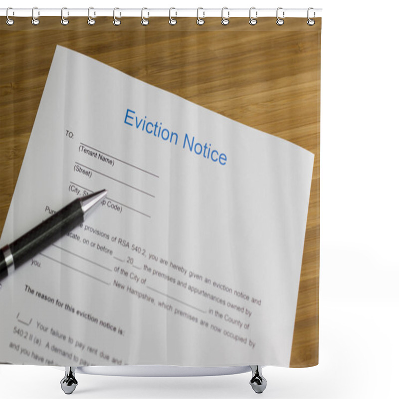 Personality  Eviction Notice Document Shower Curtains