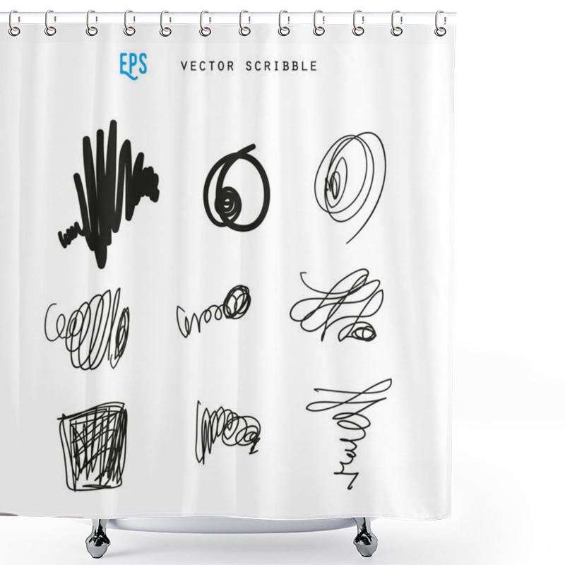 Personality  Set Of Vector Scribbles. Sketchy Drawings. Design Elements. Shower Curtains